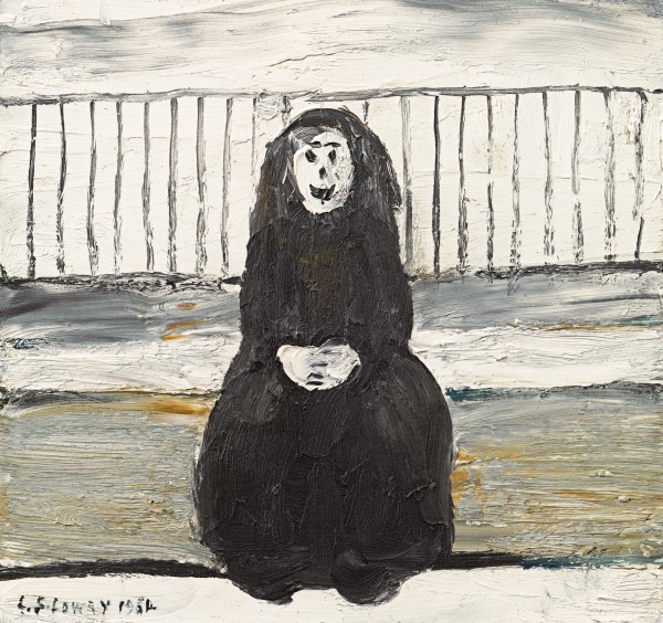 Seated woman / Girl by railings