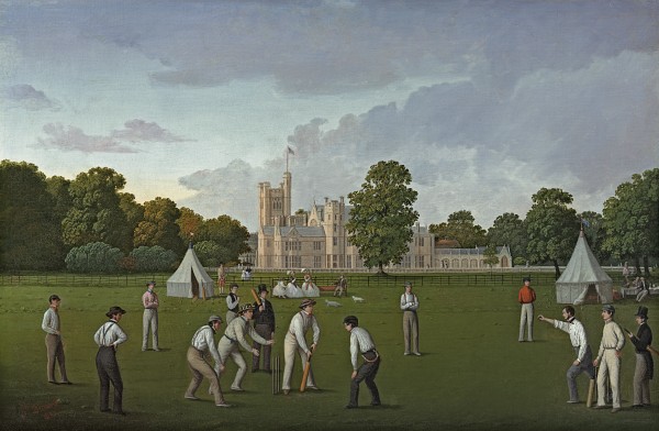 A cricket match at Canford Manor, Dorset in 1855